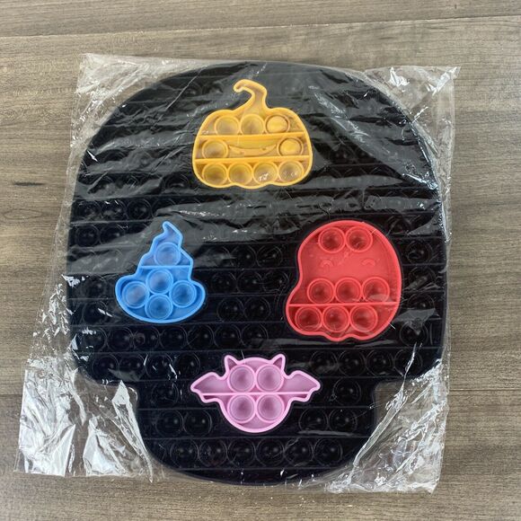 Halloween Skull Pop Sensory Fidget Toys, Huge Black Pop Puzzles with 4 Pcs Large - Picture 7 of 9